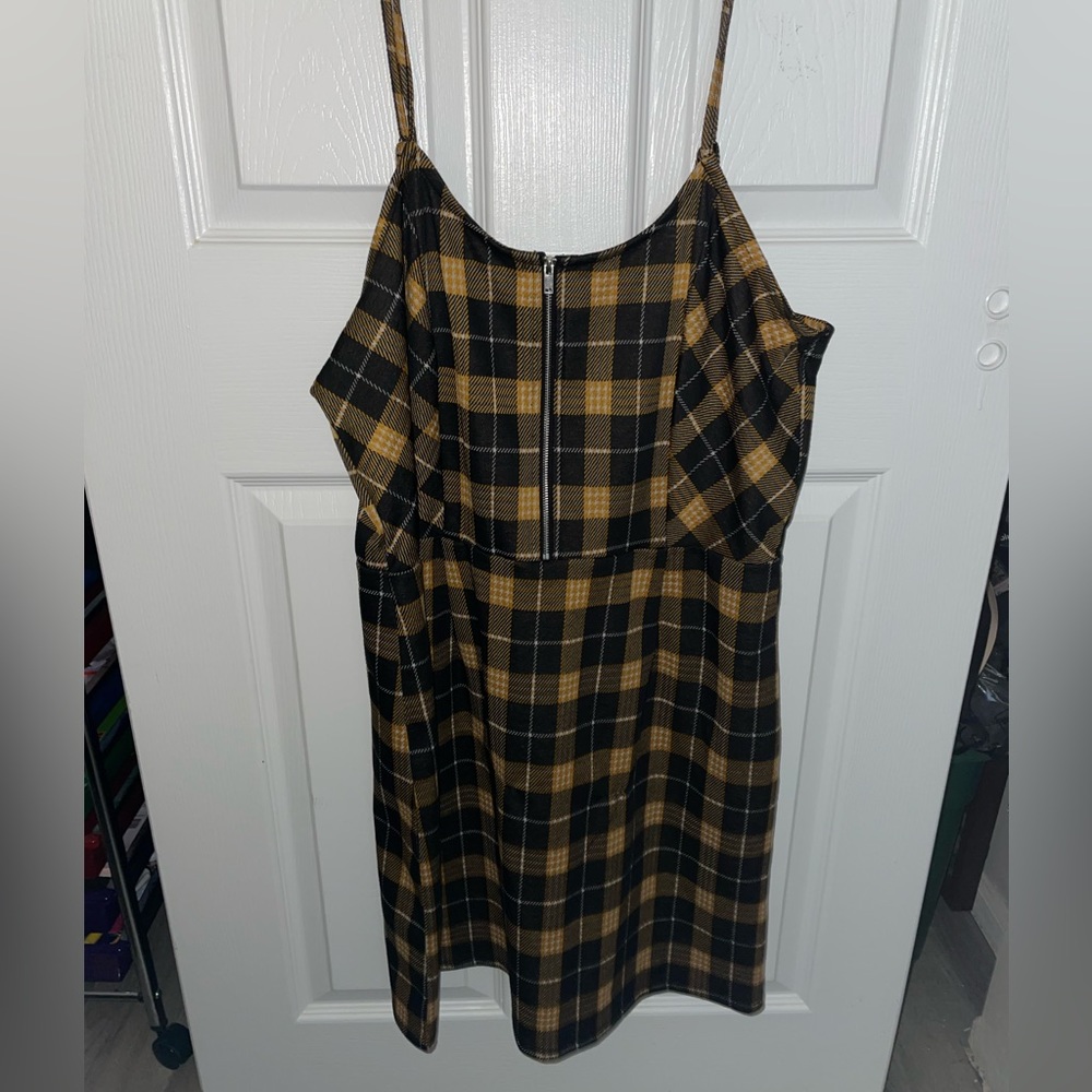 No Boundaries Juniors Sleeveless Plaid Dress